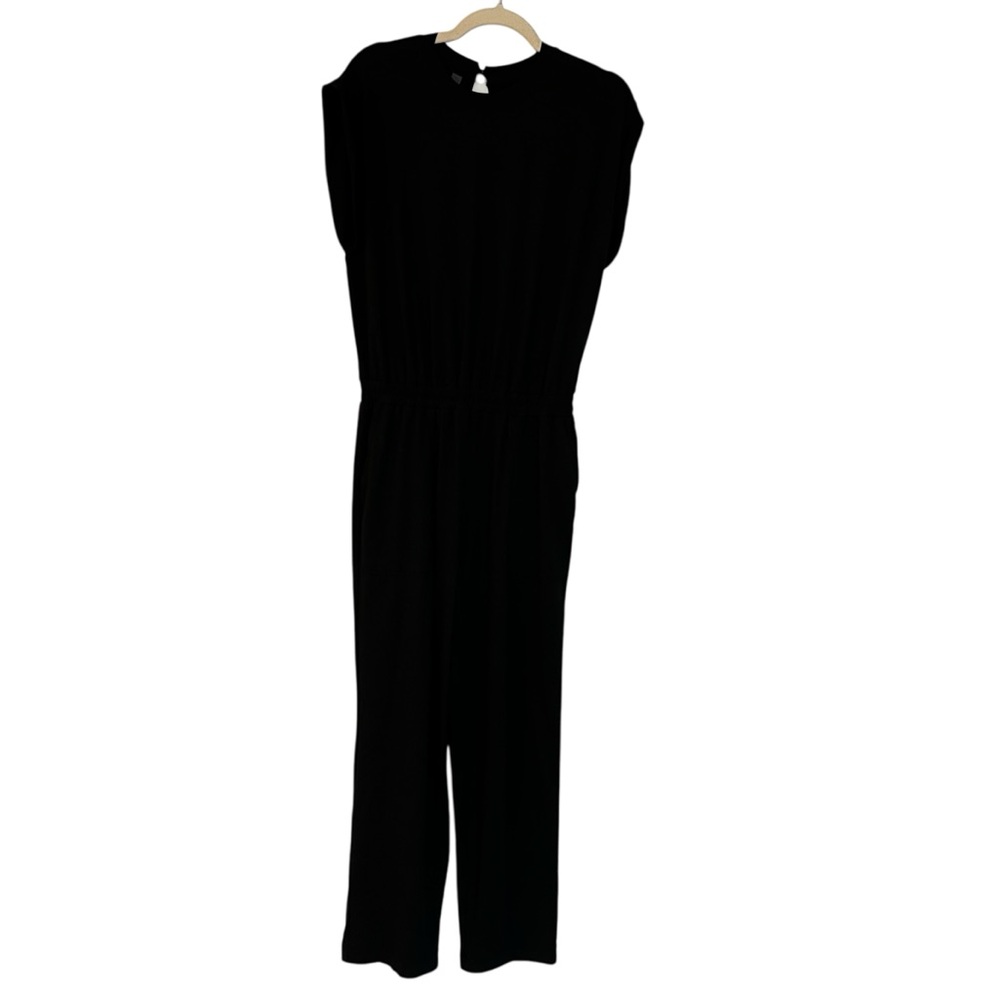 Vuori Lux Crew Neck Short Sleeve Jumpsuit Black Size Small Athleisure Travel - Picture 2 of 8